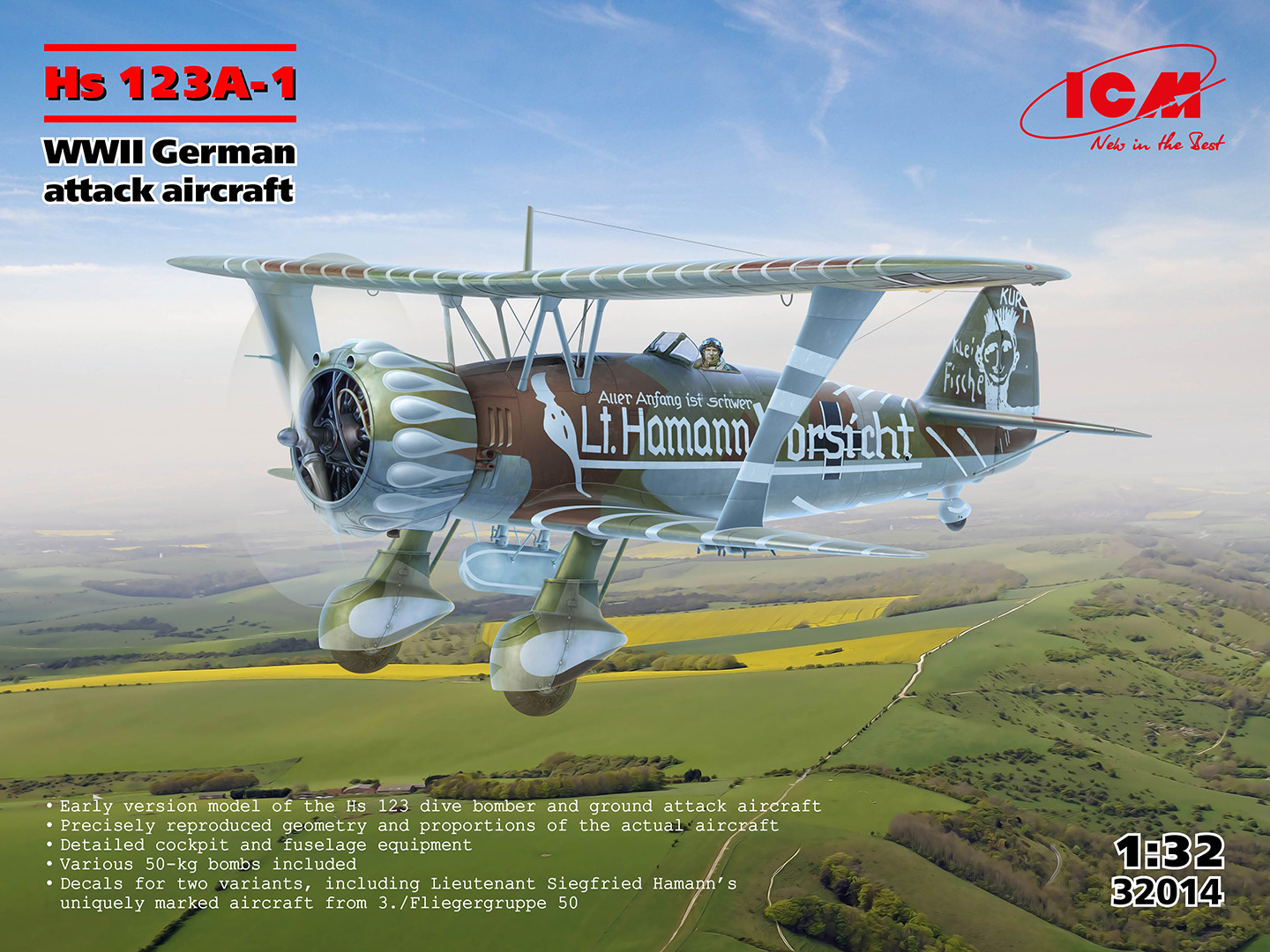1:32 Henschel Hs 123 A-1 - German WWII Attack Aircraft