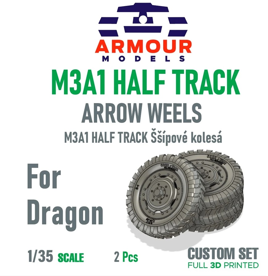 1:35 M3A1 Half-Track šípové kolesá