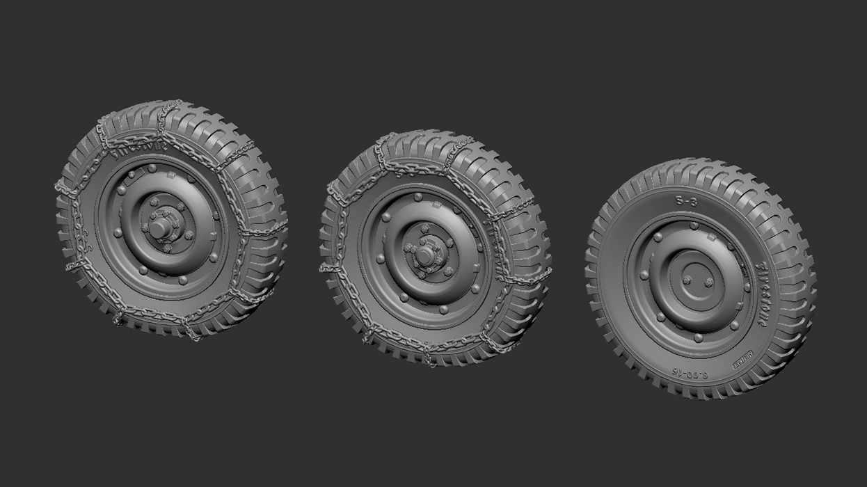 1:35 Kola pro Jeep Willys (podhuštěná)