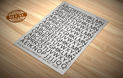 Decal Letters (UPPERCASE) - black, 8mm