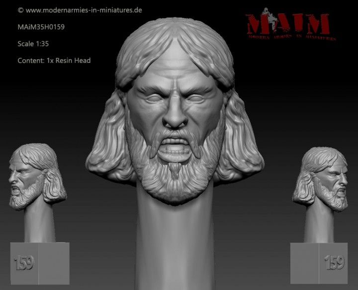 1:35 Iraqi Character Head - Screaming Face Impression #0159