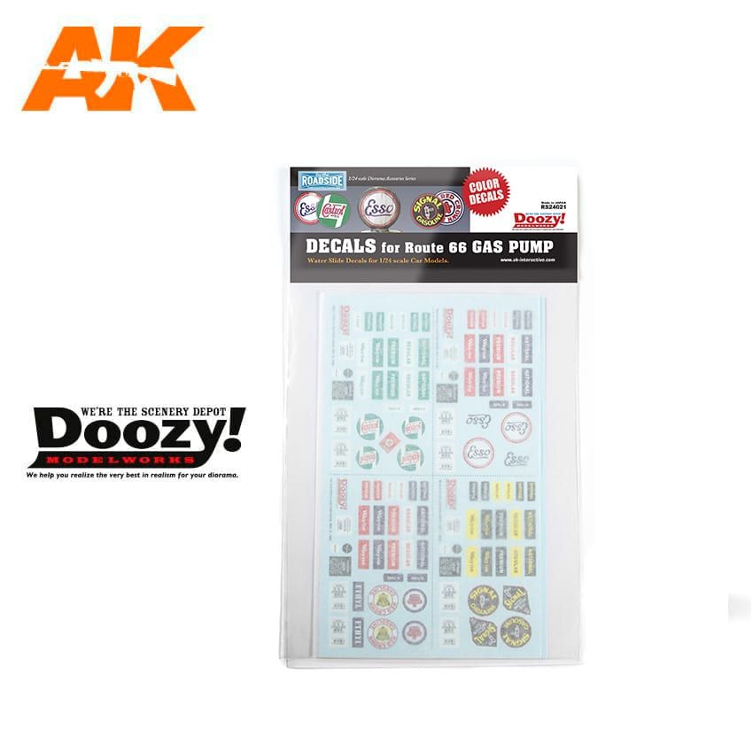 1:24 DECALS FOR ROUTE 66 GAS PUMP (COLOR DECALS)