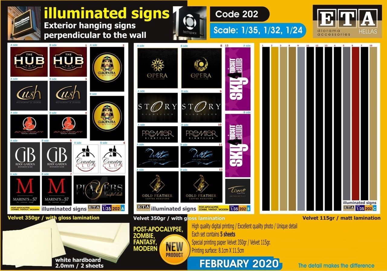 1:24/1:32/1:35 illuminated signs