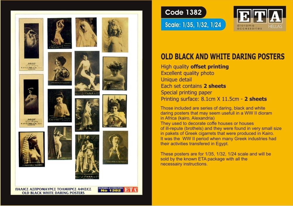 1:24/1:32/1:35 Old Black & White Daring Posters