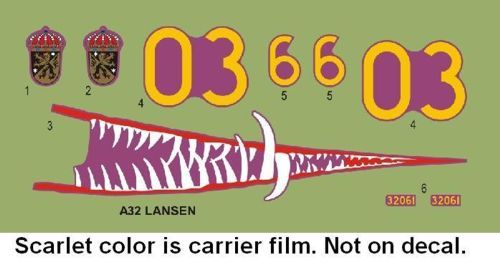 1:72 SAAB A32A Lansen Sharkmouth decals