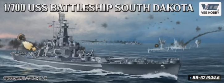 1:700 USS Battleship South Dakota BB-57 1944.6