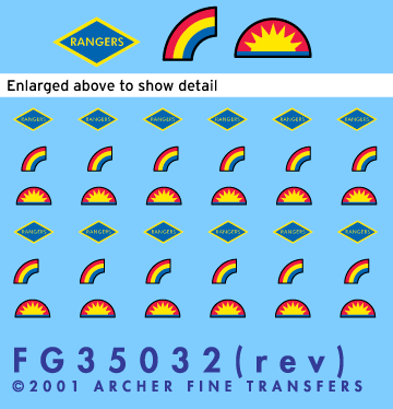 1:35 US Army Uniform Patches (41st & 42nd Infantry & Rangers)