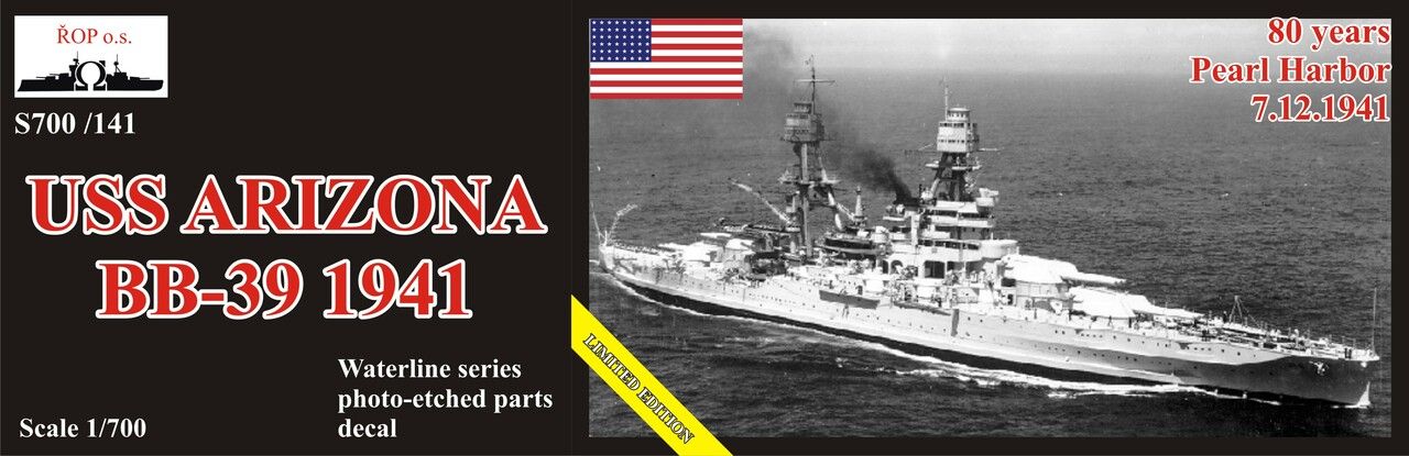 1:700 USS Arizona BB-39 1941