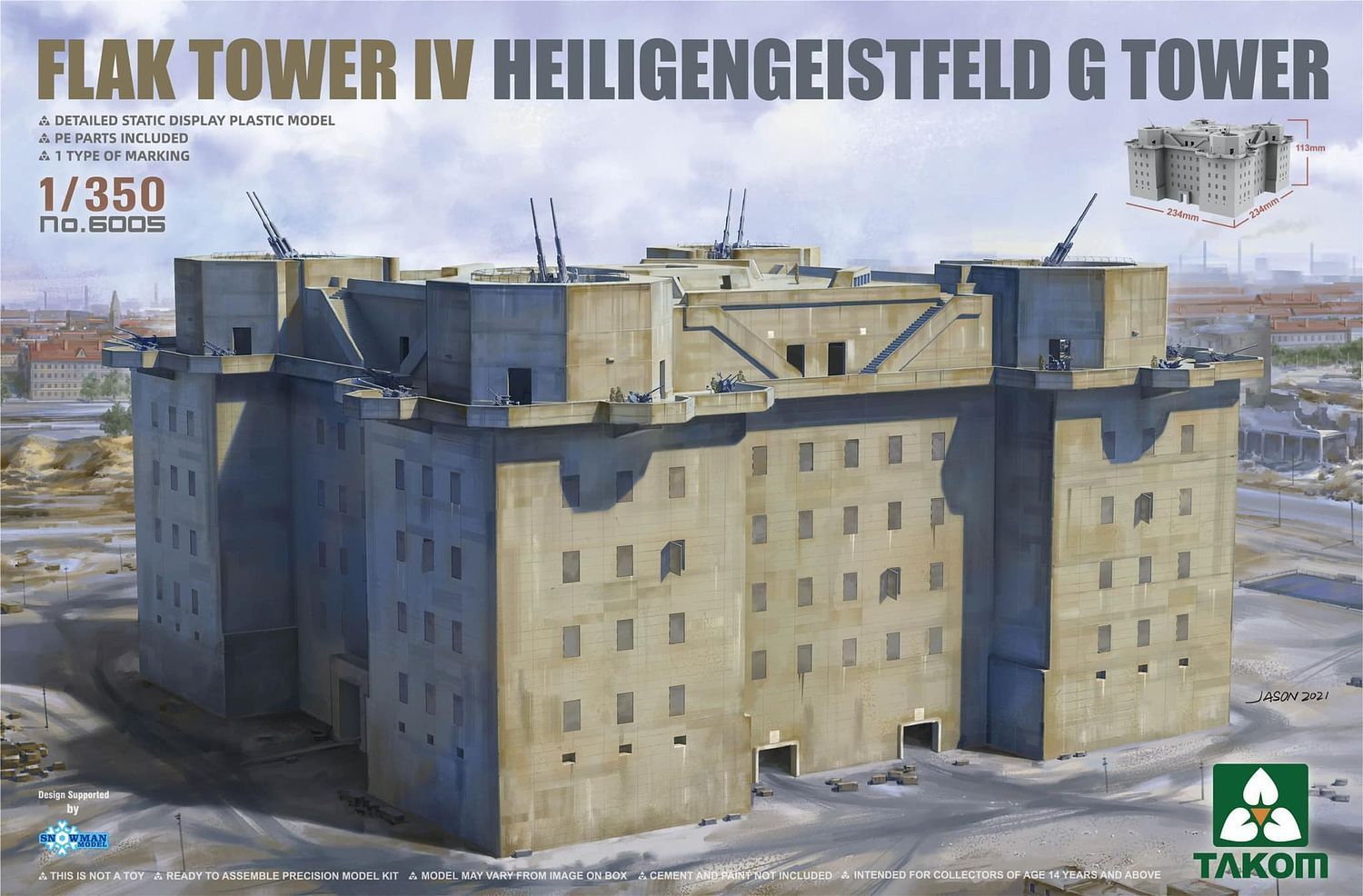 1:350 Flak Tower IV Heiligengeistfeld G Tower