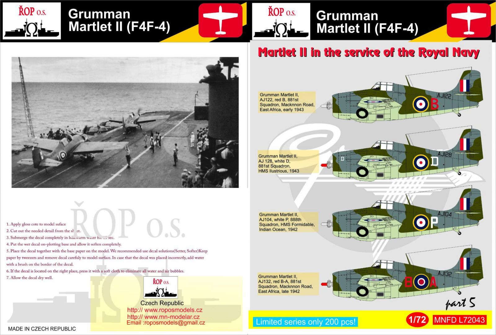 1:72 Grumman Marlet II (F4F-4) - Marlet II in the service of the Royal Navy