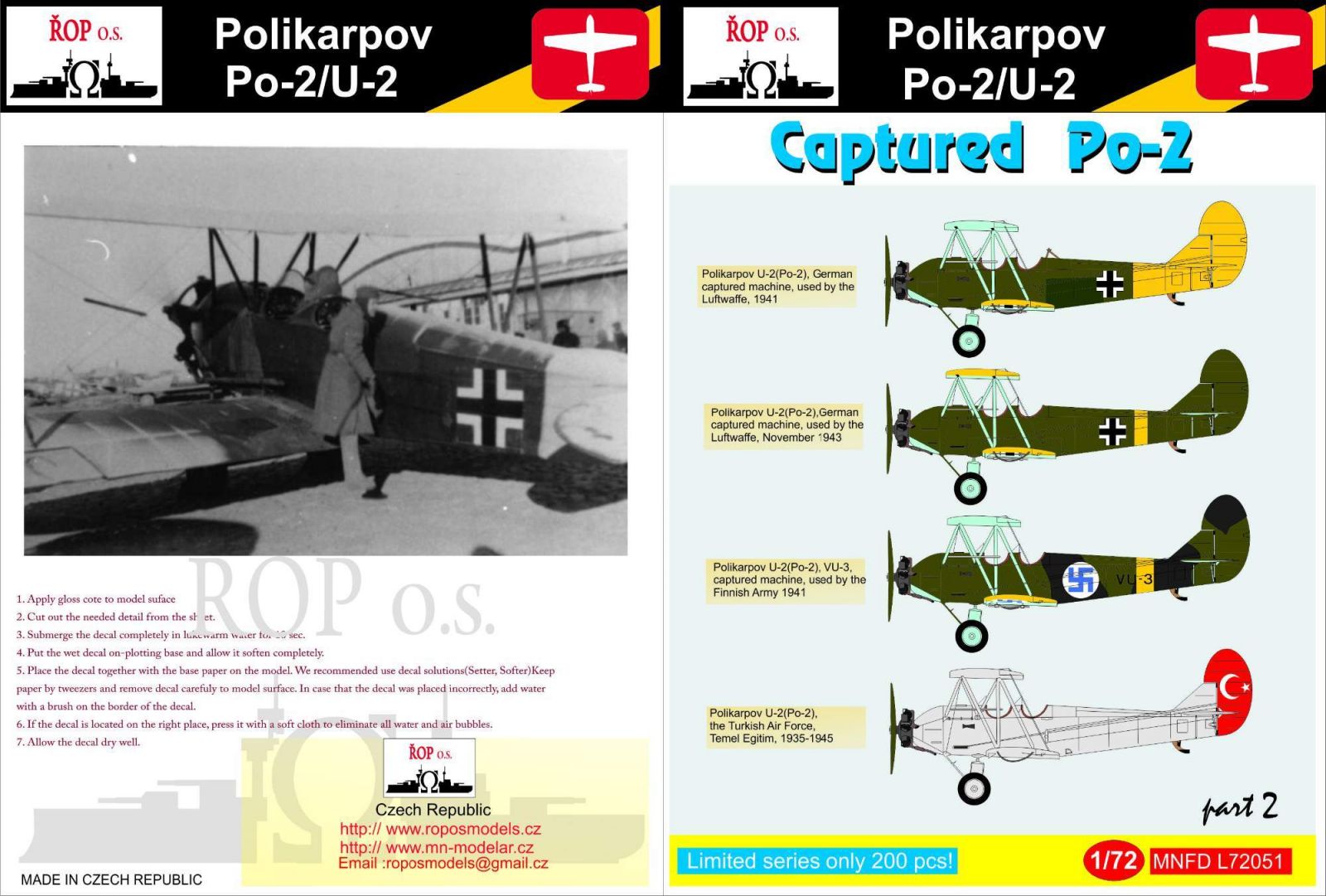 1:72 Polikarpov Po-2/U-2 - Captured PO-2