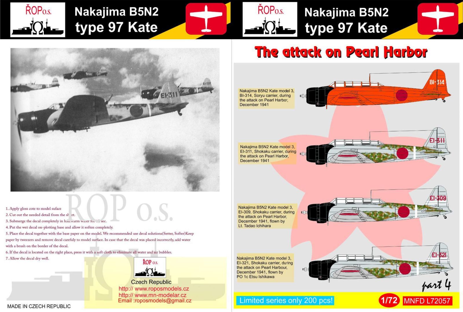 1:72 Nakajima B5N2 type 97 Kate - The attack on Pearl Harbour