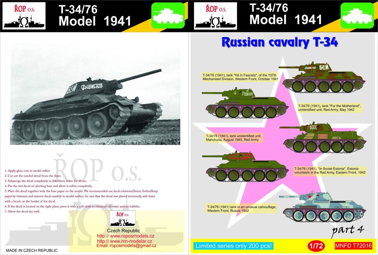 1:72 T-34/76 Model 1941 - Russian cavalry T-34 | MN modelář