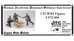 1:32 German aerodrome personnel ordnance team with cart