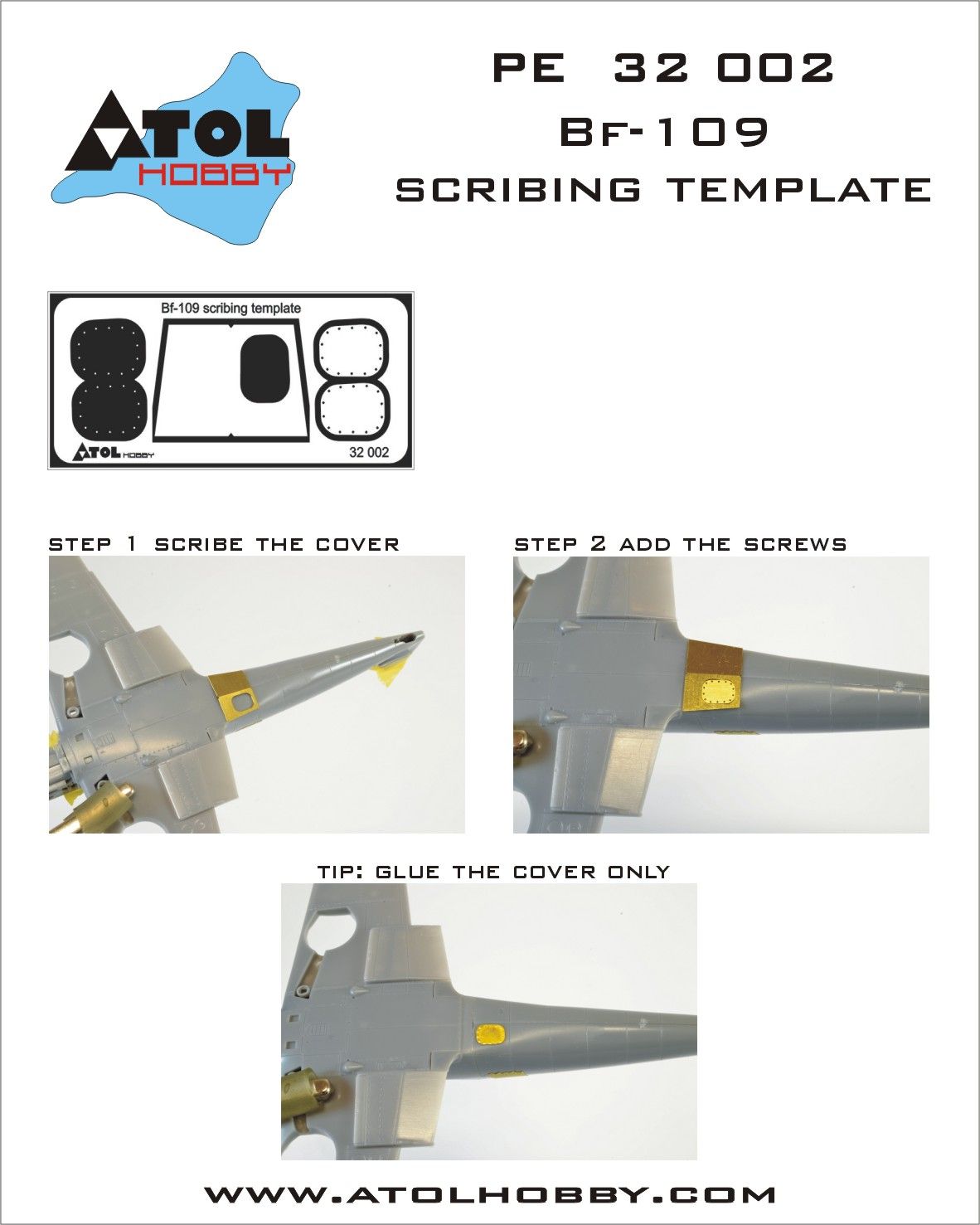 1:32 Bf 109  scribing template